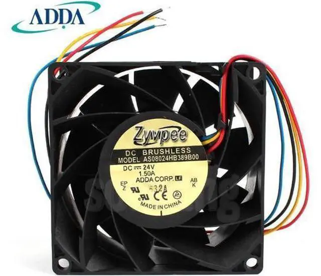 Main image of for ADDA 8038 AS08024HB389B00 24V 1.5A 4 wires PWM 8CM case fan for inverter converter