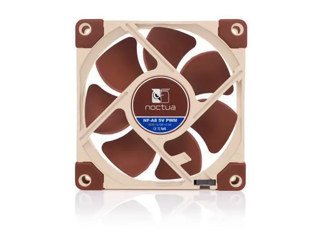 Alt view image 5 of 7 - Noctua NF-A8 5V PWM, Premium Quiet Fan with USB Power Adaptor Cable, 4-Pin, 5V Version (80mm, Brown)