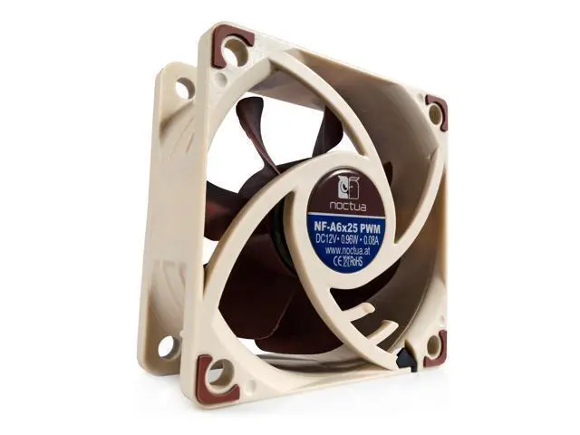 Alt view image 2 of 7 - Noctua NF-A6x25 PWM, Premium Quiet Fan, 4-Pin (60mm, Brown)