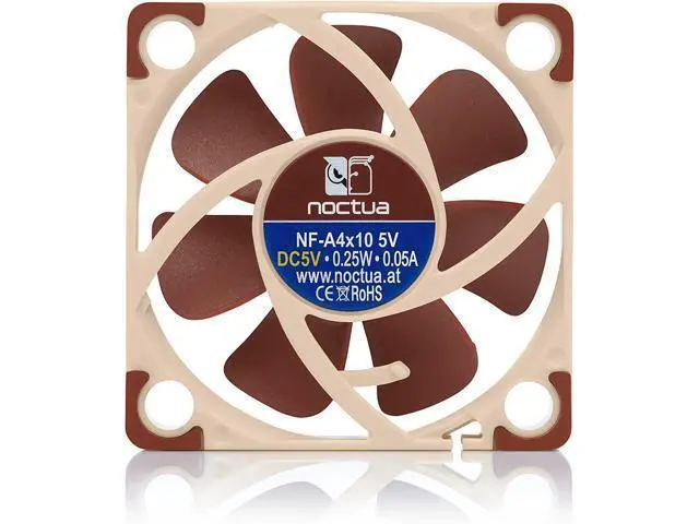 Alt view image 4 of 7 - Noctua NF-A4x10 FLX, Premium Quiet Fan, 3-Pin (40x10mm, Brown)