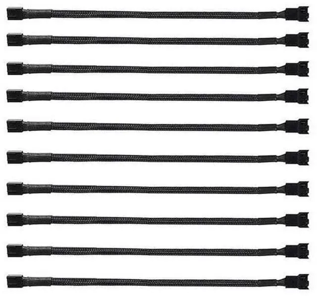 Main image of 10Pack 4-Pin Case Male to Female PWM Fan Splitter Cable 10.6inch Sleeved Braided Adapter Computer PC Fan Power Extension Cable Converter for Computer ATX Case Compatible 3-Pin/4-Pin Cooling Fan Cable