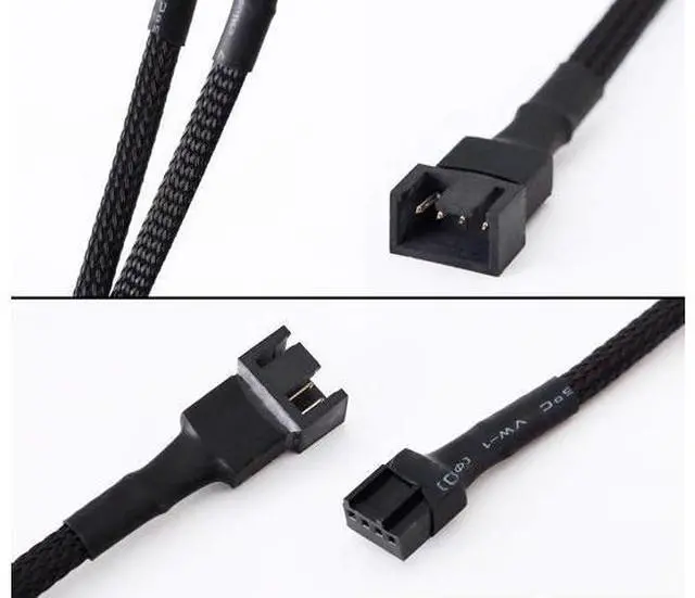 Alt view image 3 of 5 - 10Pack 4-Pin Case Male to Female PWM Fan Splitter Cable 10.6inch Sleeved Braided Adapter Computer PC Fan Power Extension Cable Converter for Computer ATX Case Compatible 3-Pin/4-Pin Cooling Fan Cable