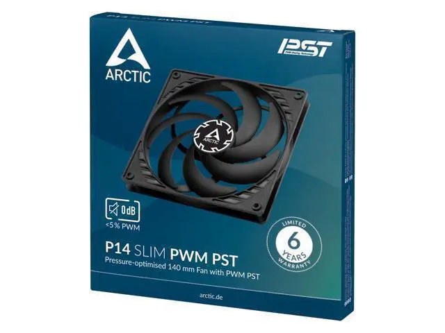 Alt view image 5 of 7 - Arctic P14 Slim 140mm PWM PST Pressure-optimised 140 mm PWM Fan with integrated Y-cable Case Fan