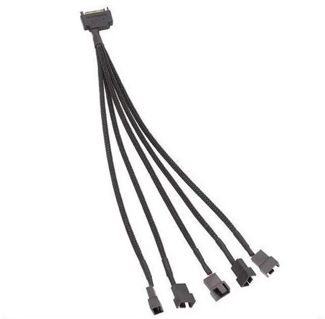 Main image of 15-Pin SATA to 5 Fan Adapter Cable SATA to 3 Pin/4 Pin PMW PC Case Fan Power Adapter Cable,Cooling Fan Y Splitter Cable