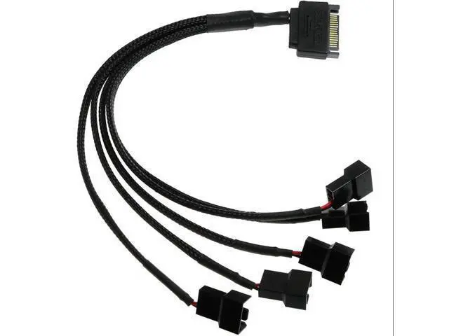 Alt view image 2 of 2 - 15-Pin SATA to 5 Fan Adapter Cable SATA to 3 Pin/4 Pin PMW PC Case Fan Power Adapter Cable,Cooling Fan Y Splitter Cable