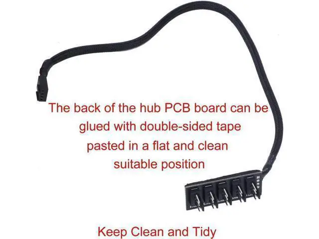 Alt view image 6 of 7 - 4-Pin PWM Fan Power Supply Cable 15 Inches 1 to 5 Way PC CPU Cooling Case Fan Splitter Hub Adapter Cable Motherboard Fan Power Extension Cable Cord Wire for 4-pin or 3-pin Cooling Fans