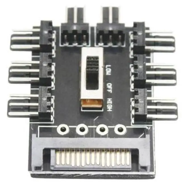 Main image of Splitter Cooler Cooling Fan Hub Practical Multi-functional Classic PC SATA 1 to 8 3Pin 12V Power Socket PCB Adapter