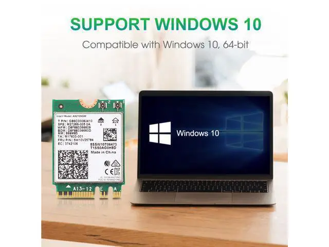 Alt view image 6 of 7 - Wireless WiFi 6E Intel AX210 Bluetooth 5.3 M.2 2230 Key E A WiFi 6 Card 3000Mbps 2.4G/5Ghz/6Ghz AX210NGW 802.11ac/ax WiFi Adapter, Support Windows 10 Linux For Laptop Desktop PC