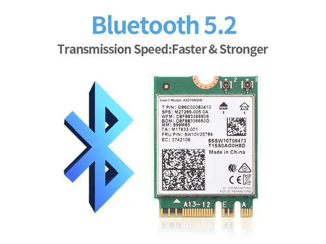 Alt view image 5 of 7 - Wi-Fi 6E Intel AX210 Bluetooth 5.2 + 3000Mbps 2.4Ghz 5Ghz 6Ghz M.2 2230 Key E Desktop Kit Wireless Adapter AX210NGW NGFF WiFi 6 Card 802.11ax/ac Support MU-MIMO OFDMA Windows 10 With 6Dbi Antenna Set