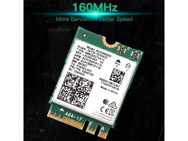 Alt view image 5 of 7 - 3000Mbps Dual Band Intel Wi-Fi 6 AX200 (Gig+) Desktop Kit Bluetooth 5.1 For M.2 2230 Key E Wireless Adapter