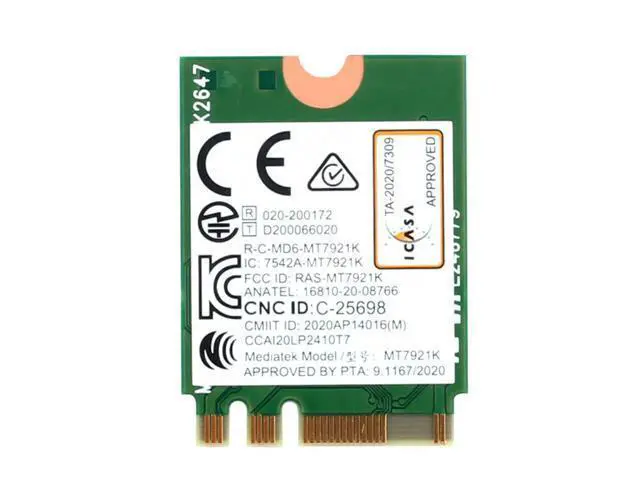 Alt view image 2 of 2 - Wi-Fi 6 MediaTek MT7921k MT7921 wifi 6 1800M Bluetooth 5.2 wireless WIFI network card NGFF m.2 support windows10 / 11
