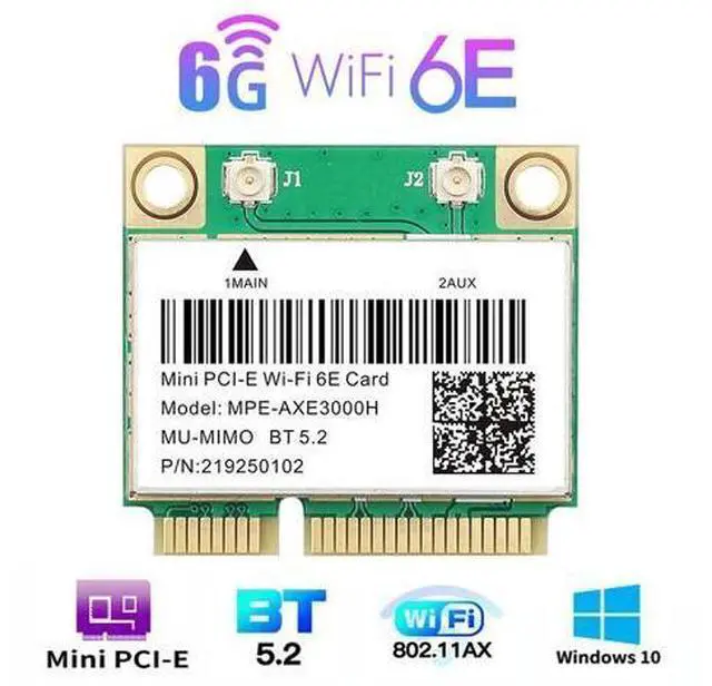 Main image of WiFi 6E AX210HMW 2.4G/5G/6G Mini PCI-E Wifi Card For Intel AX210 2974Mbps Bluetooth 5.2 802.11ax MU-MIMO Than AX200 Wireless Adapter For Laptop Windows 10