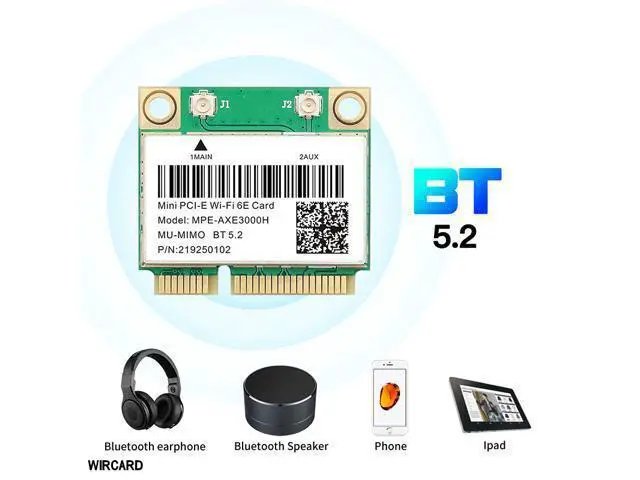Alt view image 4 of 7 - WiFi 6E AX210HMW 2.4G/5G/6G Mini PCI-E Wifi Card For Intel AX210 2974Mbps Bluetooth 5.2 802.11ax MU-MIMO Than AX200 Wireless Adapter For Laptop Windows 10