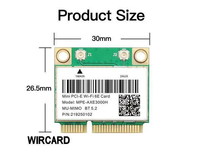 Alt view image 4 of 7 - Wifi 6E 5374Mbps Bluetooth 5.2 MPE-AXE3000H(AX210HMW) For Intel AX210 Wireless Mini PCI-E Wifi Card 2.4G/5G/6G 802.11ax/ac MU-MIMO Network Adapter Than AX200 For Windows 10*64bit