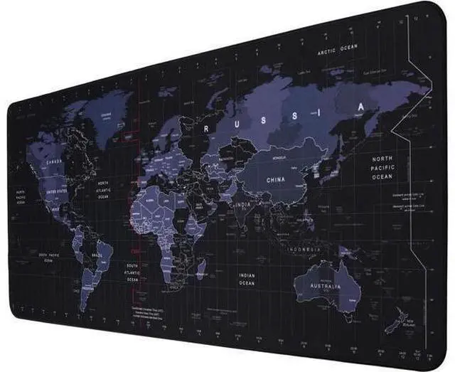 Main image of Isptewhie Large Mouse Pad Big Gaming Mouse Pad with Stitched Edges Waterproof and Non-Slip Desk Mat XXL Extended Keyboard Pad for Home Office Accessories 31.5 X 11.8 Inch World Map Black