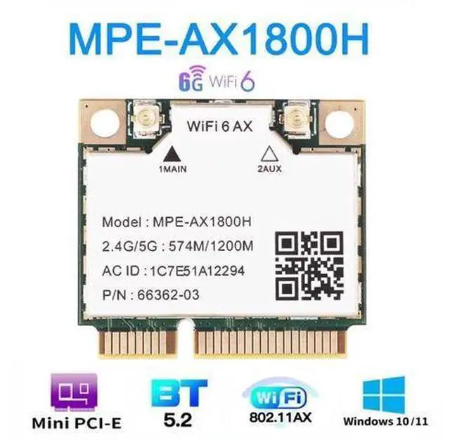 Main image of TelDaykemei Wi-Fi 6 MT792 Dual Band WiFi 6 Bluetooth 5.2 Card For Mini pcie Adapter Wireless Adapter 2.4G/5Ghz For Laptop/PC