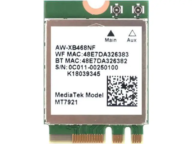 Alt view image 3 of 4 - Wi-Fi 6 MediaTek MT7921 wifi 6 1800M Bluetooth 5.2 wireless WIFI network card NGFF m.2 support windows10 / 11