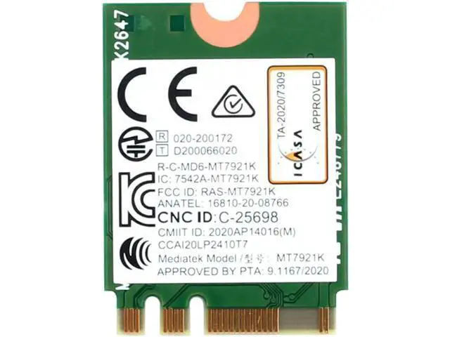 Alt view image 4 of 4 - Wi-Fi 6 MediaTek MT7921 wifi 6 1800M Bluetooth 5.2 wireless WIFI network card NGFF m.2 support windows10 / 11
