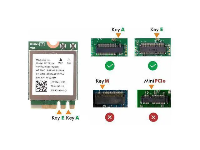 Alt view image 7 of 7 - Wi-Fi 6E MediaTek MT7921k Desktop Kit Tri band 1800Mbps Bluetooth 5.2 Wireless Card 802.11AX 6DBi Antennas Windows 10 / 11