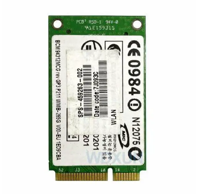 Alt view image 3 of 3 - BroadCom BCM94312MCG BCM4312 459263-002 Mini PCI-E Wireless Lan WLAN Wifi Wi Fi Card 802.11 4321MC