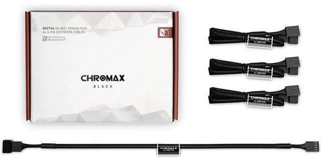 Main image of Noctua NA-SEC1 chromax.black, 3-Pin/4-Pin Extension Cables (30cm, Black)