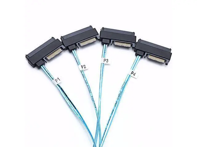 Alt view image 3 of 7 - Weastlinks SAS SATA Cables SFF-8643 To 4 SFF-8482 Internal Mini SAS HD to 4 29pin SFF-8482 connector with SAS 15pin Power Port 12GB/S Cable