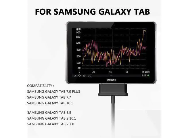 Alt view image 2 of 3 - 6.6ft 30 Pin Charging Power Supply Galaxy Tablet USB Charge Cable Cord - for Samsung Galaxy-Tab-2 10.1 8.9 7.7 7.0 Plus Note-Tab