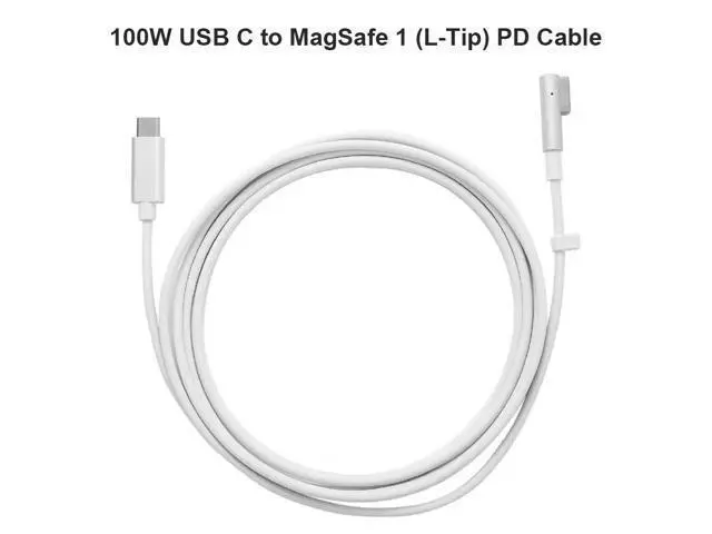 Alt view image 2 of 7 - USB C Type C to Magsafe 1 L-Tip Adapter PD Cable for Apple MacBook Pro 13" 15" 17" MacBook 13" Macbook Air Pro 11 inch 13 inch (Before 2012 Year) A1244 A1369 A1370 A1184 A1330 A1344 A1222 A1172