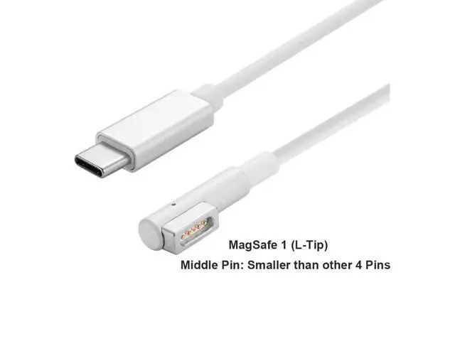 Alt view image 4 of 7 - USB C Type C to Magsafe 1 L-Tip Adapter PD Cable for Apple MacBook Pro 13" 15" 17" MacBook 13" Macbook Air Pro 11 inch 13 inch (Before 2012 Year) A1244 A1369 A1370 A1184 A1330 A1344 A1222 A1172