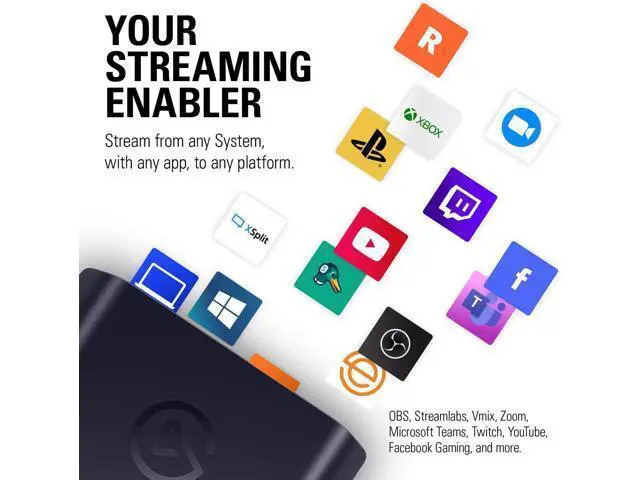Alt view image 5 of 7 - Elgato HD60 X External Capture Card - Stream and record in 1080p60 HDR10 or 4K30 HDR10 with ultra-low latency on PS5, PS4/Pro, Xbox Series X/S, Xbox One X/S, in OBS and more, works with PC and Mac