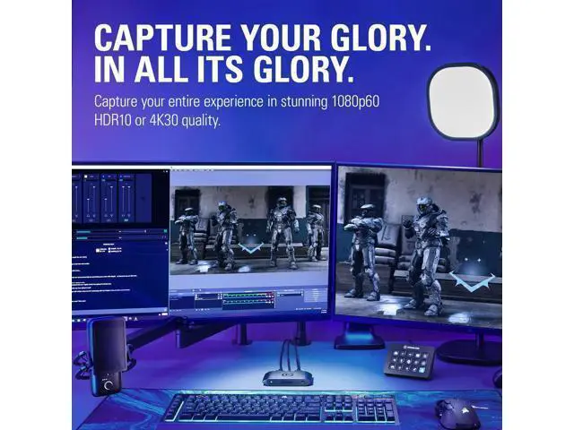 Alt view image 4 of 7 - Elgato HD60 X External Capture Card - Stream and record in 1080p60 HDR10 or 4K30 HDR10 with ultra-low latency on PS5, PS4/Pro, Xbox Series X/S, Xbox One X/S, in OBS and more, works with PC and Mac