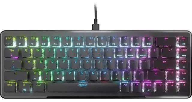 Main image of ROCCAT USB Vulcan II Mini 65% Optical PC Gaming Keyboard with Customizable RGB Illumination, Detachable Cable, Button Duplicator, Aluminum Plate, 100M Keystroke Durability - Black
