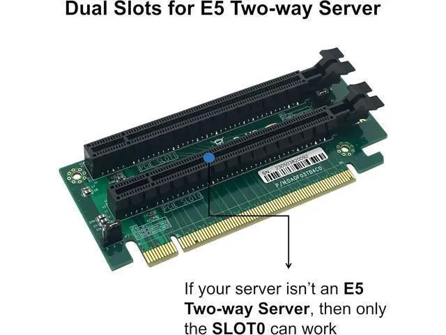 Alt view image 2 of 7 - PCI-Express 16x Riser Card 2 Slot 270-Degree R-Angle Riser Adapter, 2U Card for E5 Two-Way Server, RS44SR-2(210)