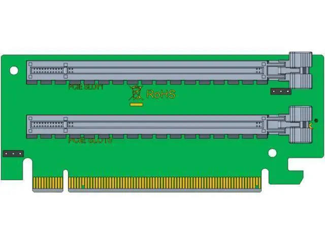 Alt view image 7 of 7 - PCI-Express 16x Riser Card 2 Slot 270-Degree R-Angle Riser Adapter, 2U Card for E5 Two-Way Server, RS44SR-2(210)