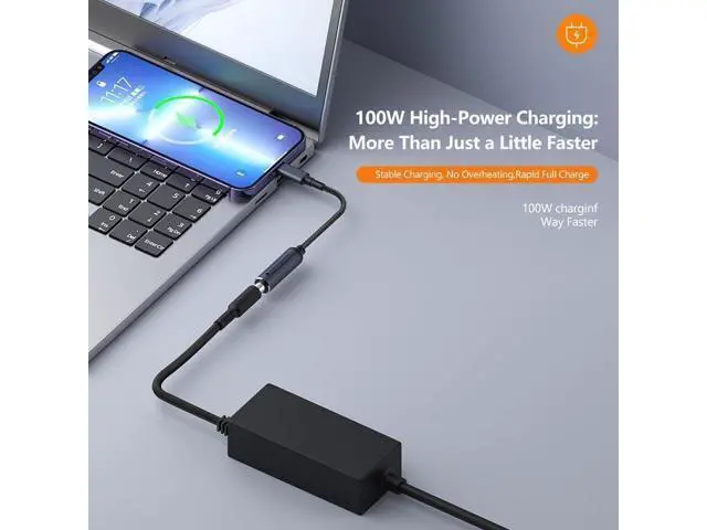 Alt view image 3 of 6 - Compatible with LEN-OVO thinkpad Square Mouth DC 11x4.5mm Adapter to USB-C Charging Cable Female to Type-C Charger Power Adapter Cable for Laptops,Mobile Phones,Tablets, Rechargeables,etc