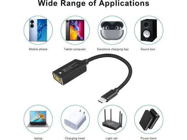 Alt view image 5 of 6 - Compatible with LEN-OVO thinkpad Square Mouth DC 11x4.5mm Adapter to USB-C Charging Cable Female to Type-C Charger Power Adapter Cable for Laptops,Mobile Phones,Tablets, Rechargeables,etc