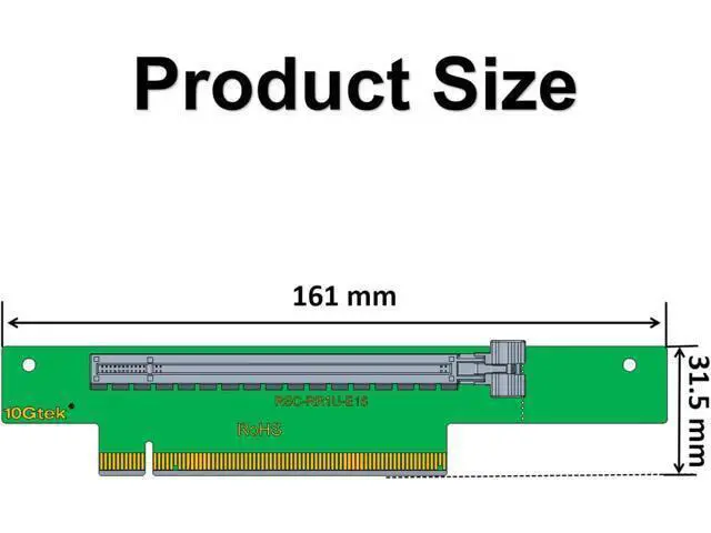 Alt view image 5 of 6 - PCI-Express 16x Riser Card 270-Degree R-Angle Riser Adapter Card for 1U 2U, Compatible with Super-micro Riser Card RSC-RR1U-E16