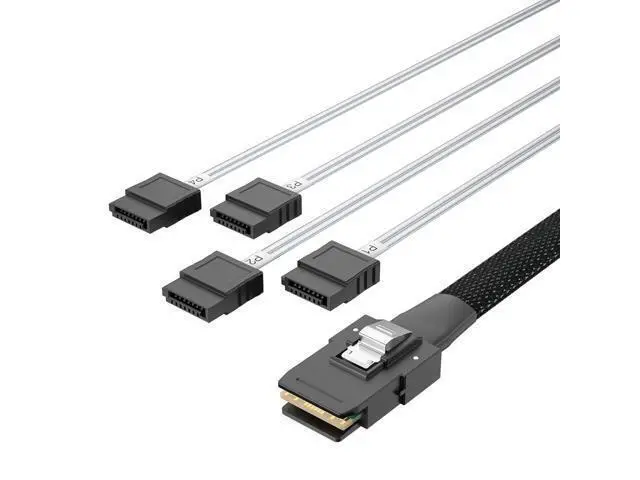 Alt view image 3 of 7 - MiniSAS SFF-8087 Fan-Out Cable Breakout to 4xSATA, 6Gbps High-Speed Cable for RAID Controllers, Servers & Storage Enclosures, 0.5-m(1.6ft)