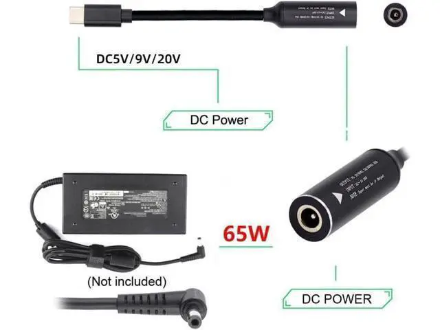 Alt view image 2 of 7 - 4.0*1.35mm Laptop Charging Adapter Female DC 4.0mm x 1.35mm to Male USB C
