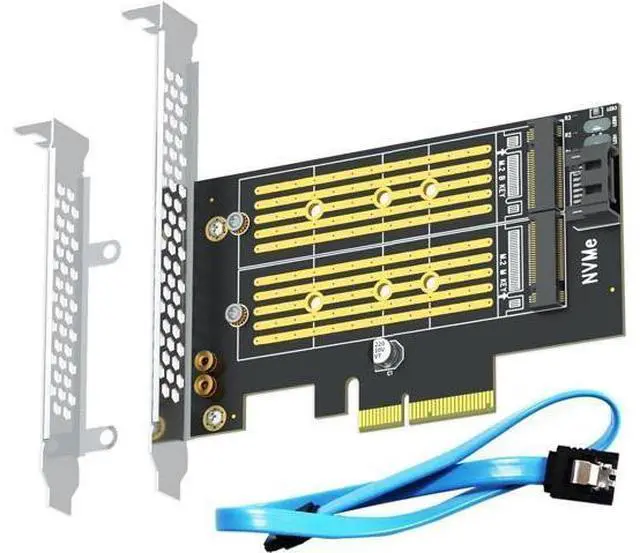 Main image of PA12 M.2 PCIe Adapter for One M.2 NVMe SSD and One M.2 SATA SSD