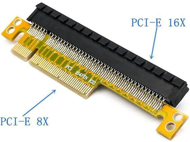 Alt view image 5 of 5 - PCI-E Express 8X to 16x Extender Converter Riser Card Adapter Male to Female Extension