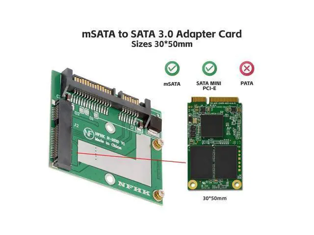 Alt view image 6 of 7 - 50Pin mSATA 3050 SSD Low Profile 5x3cm to 2.5" SATA 3.0 22Pin Disk Adapter Converter 6Gbps PCBA