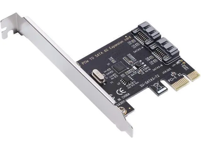 Alt view image 3 of 7 - PCI Express 3.0 (2-Port) Controller Card, PCIe to SATA III 6Gb/s Converter, Supports SSD and HDD, Includes Bracket and 2 SATA Cables