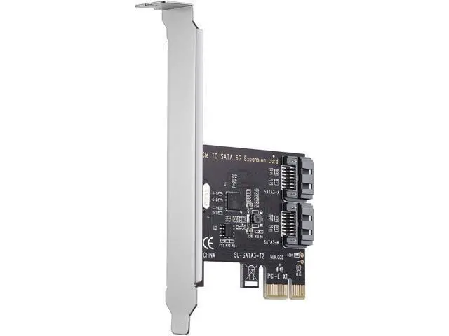 Alt view image 6 of 7 - PCI Express 3.0 (2-Port) Controller Card, PCIe to SATA III 6Gb/s Converter, Supports SSD and HDD, Includes Bracket and 2 SATA Cables