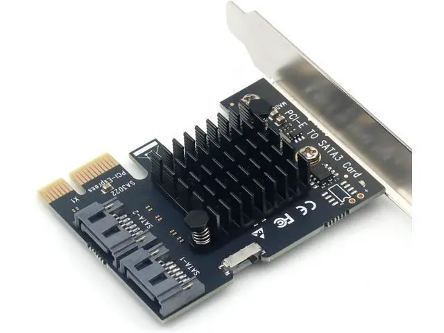 Alt view image 2 of 7 - PCIe to Dual SATA III Adapter Card - 6Gbps Hot Swap SATA Expansion for HDD/SSD, Windows/Mac/Linux with Low-Profile Bracket