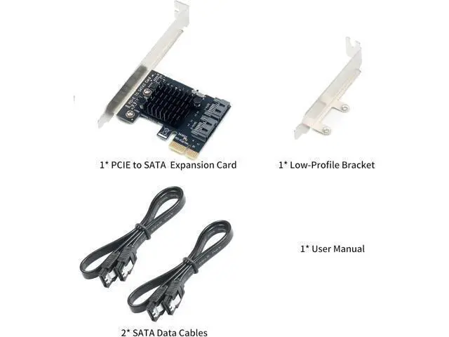 Alt view image 7 of 7 - PCIe to Dual SATA III Adapter Card - 6Gbps Hot Swap SATA Expansion for HDD/SSD, Windows/Mac/Linux with Low-Profile Bracket