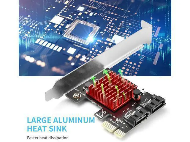 Alt view image 5 of 7 - PCIE SATA Expansion Card 2 Port PCIE to SATA Card 6Gbps SATA 3.0 Controller PCI Express X1 Expansion Card with Low Profile Bracket for Desktop PC Support SSD HDD