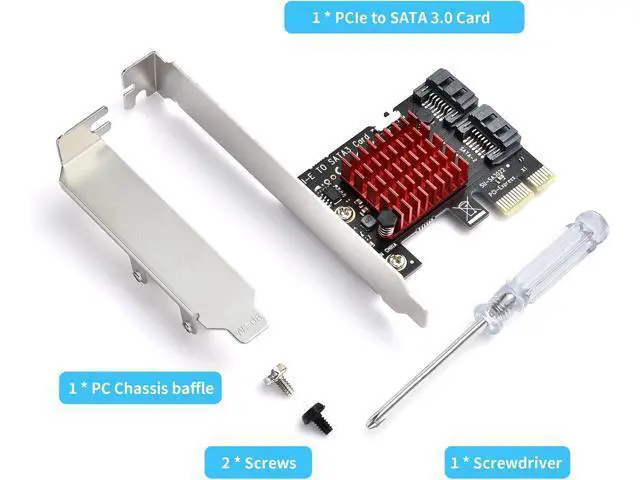 Alt view image 7 of 7 - PCIE SATA Expansion Card 2 Port PCIE to SATA Card 6Gbps SATA 3.0 Controller PCI Express X1 Expansion Card with Low Profile Bracket for Desktop PC Support SSD HDD