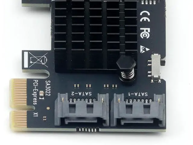 Alt view image 4 of 7 - PCIe to Dual SATA III Adapter Card - 6Gbps Hot Swap SATA Expansion for HDD/SSD, Windows/Mac/Linux with Low-Profile Bracket