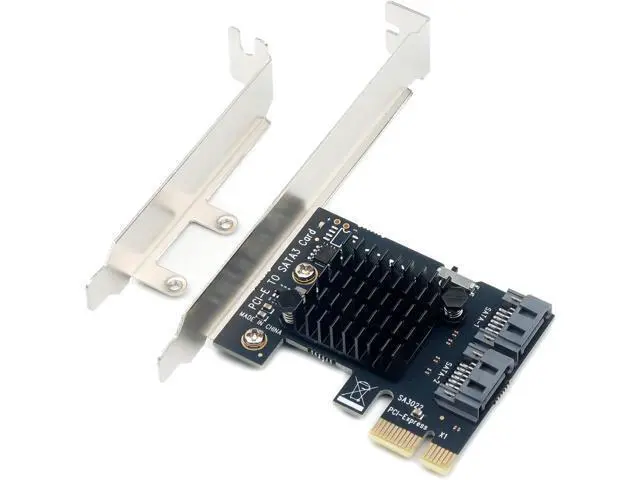 Alt view image 3 of 7 - PCIe to Dual SATA III Adapter Card - 6Gbps Hot Swap SATA Expansion for HDD/SSD, Windows/Mac/Linux with Low-Profile Bracket